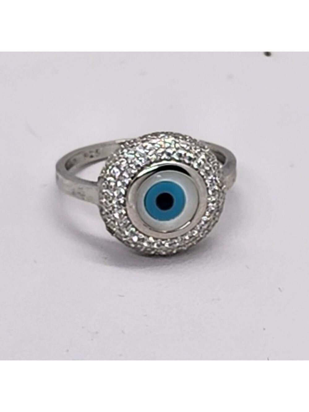 Brand New Sterling Silver 925 Blue Evil Eye Ring